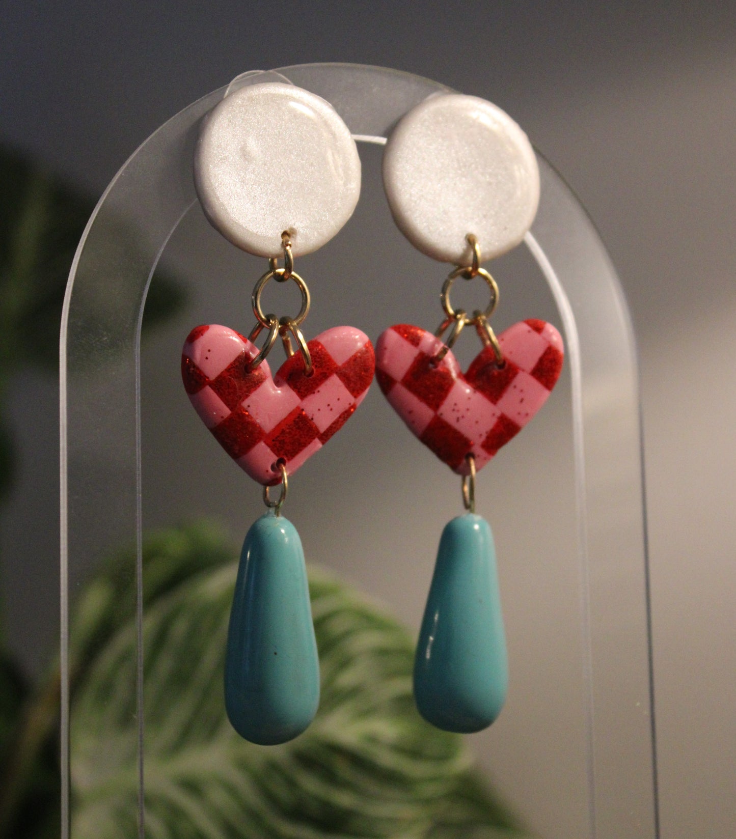 Checkered Charm Earrings